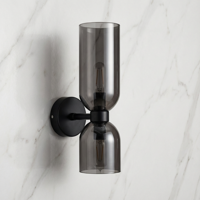 Elin – Nordic Modern Glass Wall Light Fixture BO-HA Gray Black