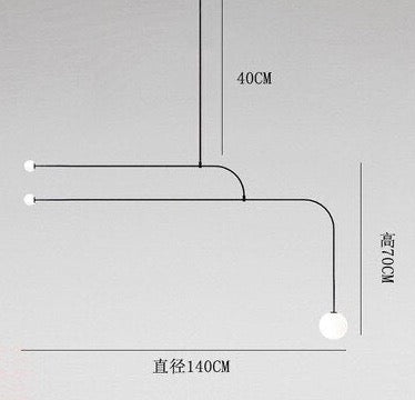 Torborg Minimalist Bedroom Bedside Led Chandelier Light  BO-HA G Cold White 