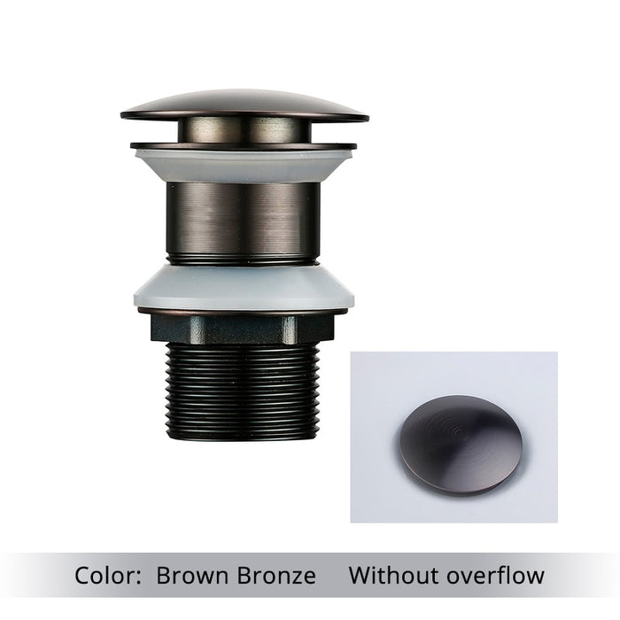 Mirja - Bathroom Sink Drain Pop Up Drain Bathroom Sink Stopper  BO-HA Brown Bronze Without Overflow 