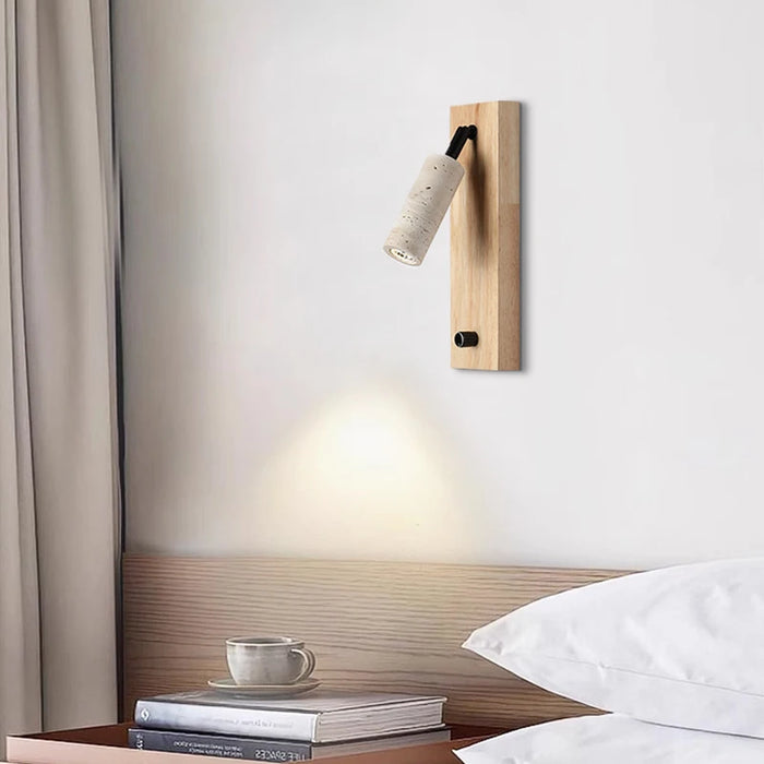 Inari – Adjustable Travertine LED Rotating Reading Sconce