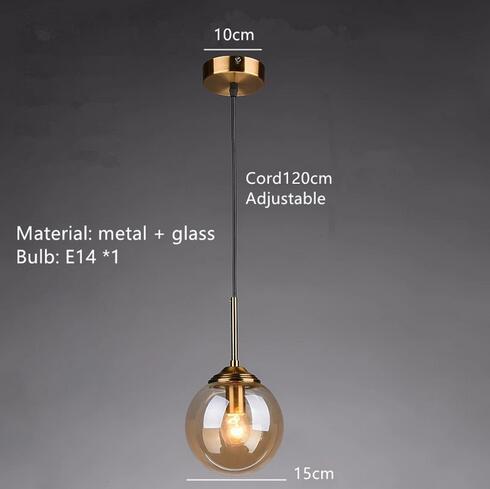 Eira - Glass bubble chandelier Kitchen Island light BO-HA 1 Ball-Amber