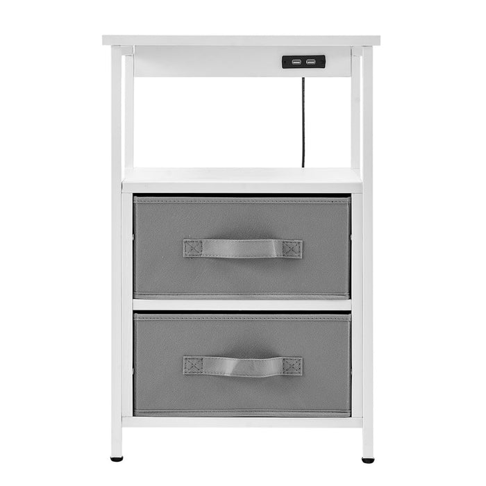 Eilif - Modern 3 Drawer Nightstand with Charging Station  BO-HA   