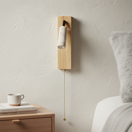 Inari – Adjustable Travertine LED Rotating Reading Sconce BO-HA Pull Chain