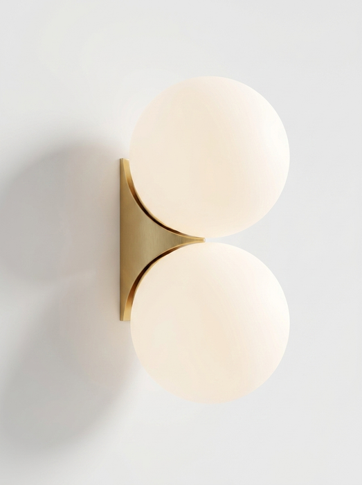 Solja – Modern Glass Orb LED Bedside Wall Sconce BO-HA Gold Double