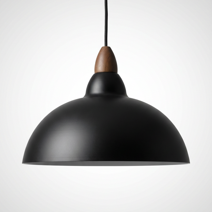 Sindre – Distressed Metal Dome Pendant Light BO-HA Black · 35cm