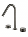 Kilde gunmetal bathroom faucet in grey with knurled dual handles