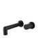 Grifo de baño de pared negro mate - Idun monomando con placas redondas sobre fondo blanco liso