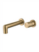 Grifo de baño de pared dorado cepillado - Idun monomando en latón cepillado cálido, vista lateral