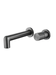 Grifo de baño moderno en gris cepillado: Idun monomando de pared con caño y palanca gris metal