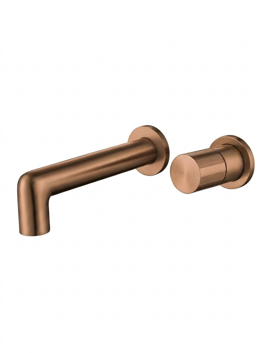 Grifo de baño de pared oro rosa - Idun monomando de lavabo en tono cobre cepillado, foto de producto