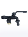 Skade – dual-outlet black outdoor garden faucet, anti-freeze bibcock with hose barb and threaded outlet