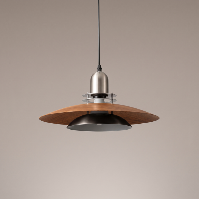 Erling – Bauhaus Walnut-Finish Pendant Light