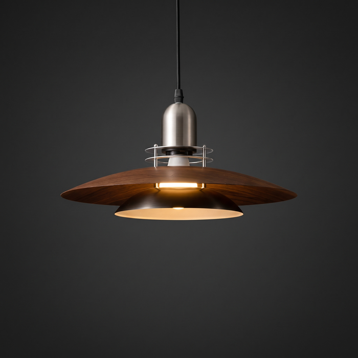 Erling – Bauhaus Walnut-Finish Pendant Light