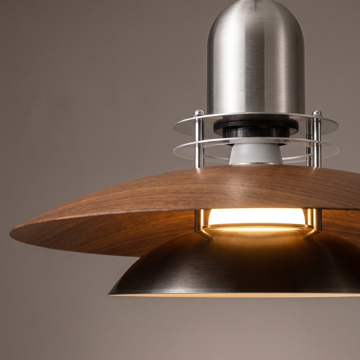 Erling – Bauhaus Walnut-Finish Pendant Light
