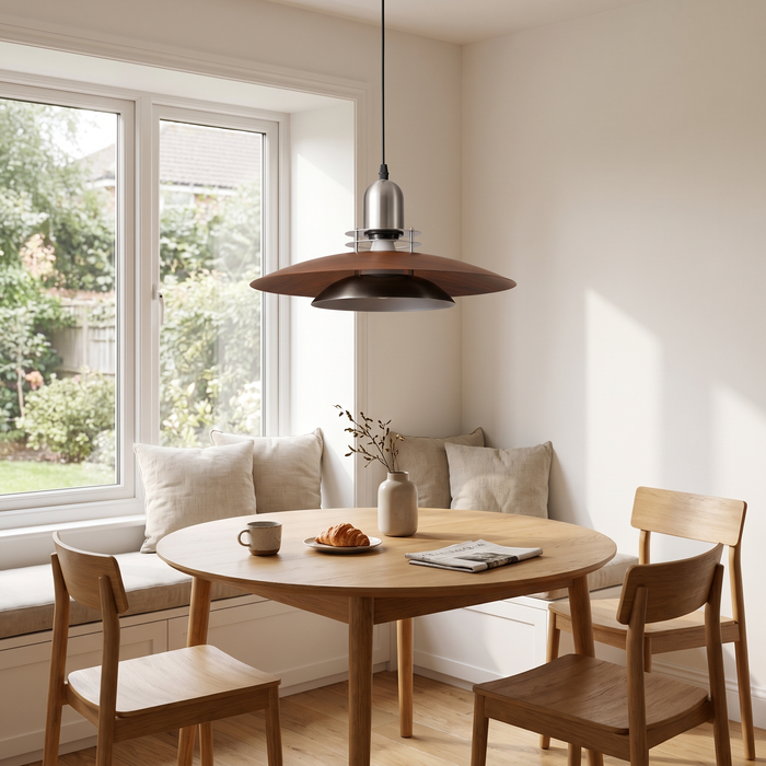 Erling – Bauhaus Walnut-Finish Pendant Light
