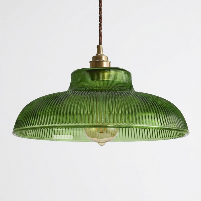 Mossa – Nordic Ribbed Glass Café Pendant Light BO-HA Green Glass