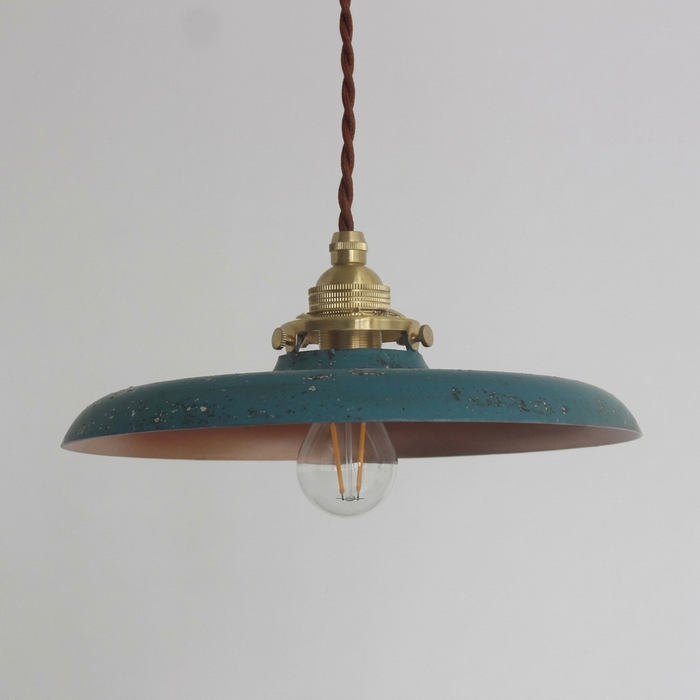 Borghild – Brass Wabi-Sabi Bowl Pendant Light BO-HA Petrol Blue
