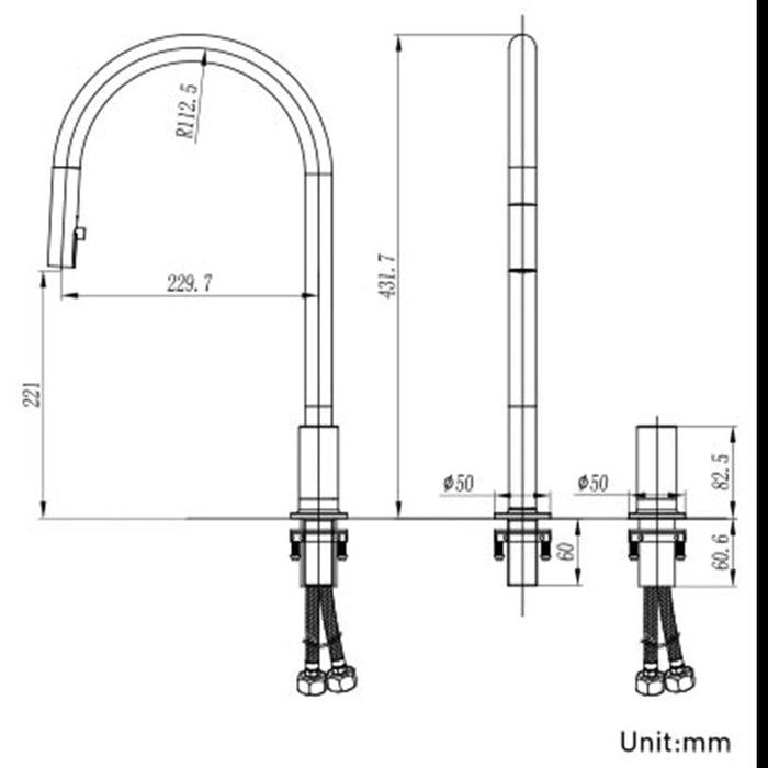 Snara - Modern Kitchen Faucet with Sprayer  BO-HA   