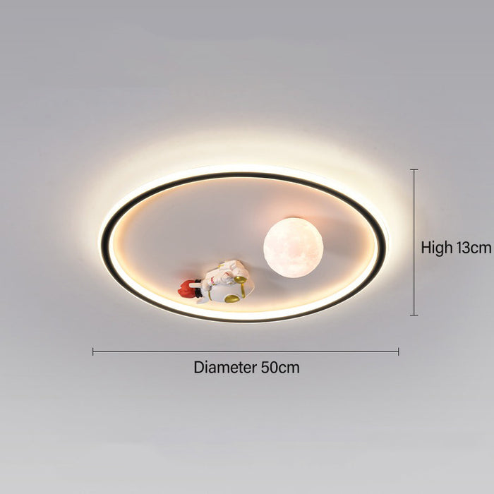 Alpo - Space Flush Mount Light Childrens Lighting  BO-HA Rocket Moon Black  