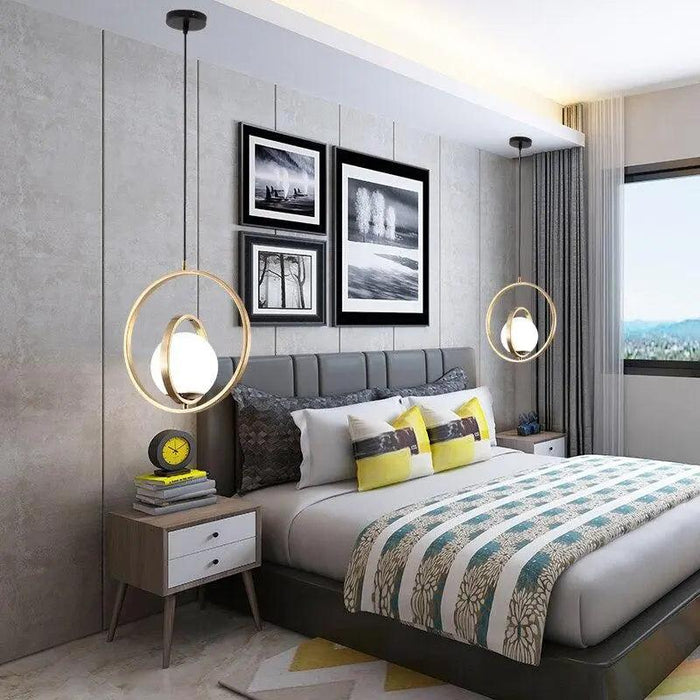 Rota - Rotating Gold Pendant Light  BO-HA 2 Two Rings 