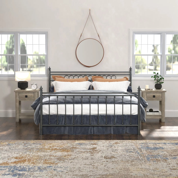 Dagrun - Modern Farmhouse 1 Drawer Nightstand Set of 2 Bedside Table  BO-HA   