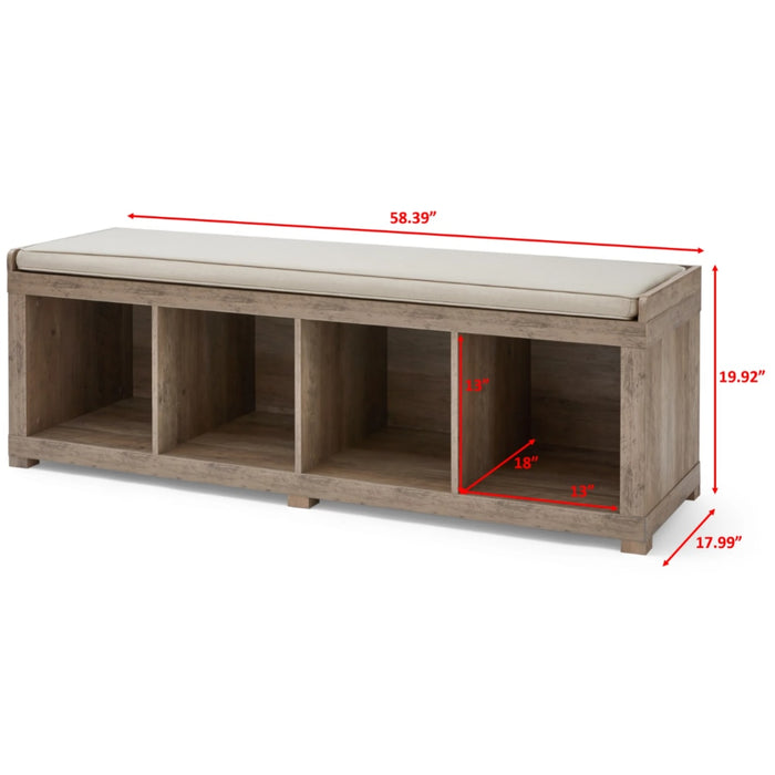 Mattis - 4-Cube Shoe Rack Bench Shoe Cabinet Entryway Shoe Storage Cabinet  BO-HA   