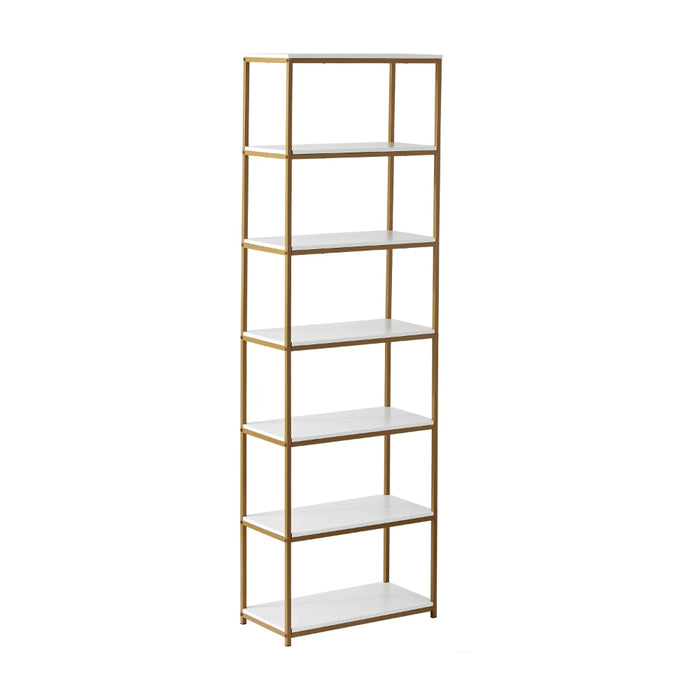 Inkeri - 6-Shelf Gold Metal Frame Bookcase  BO-HA   