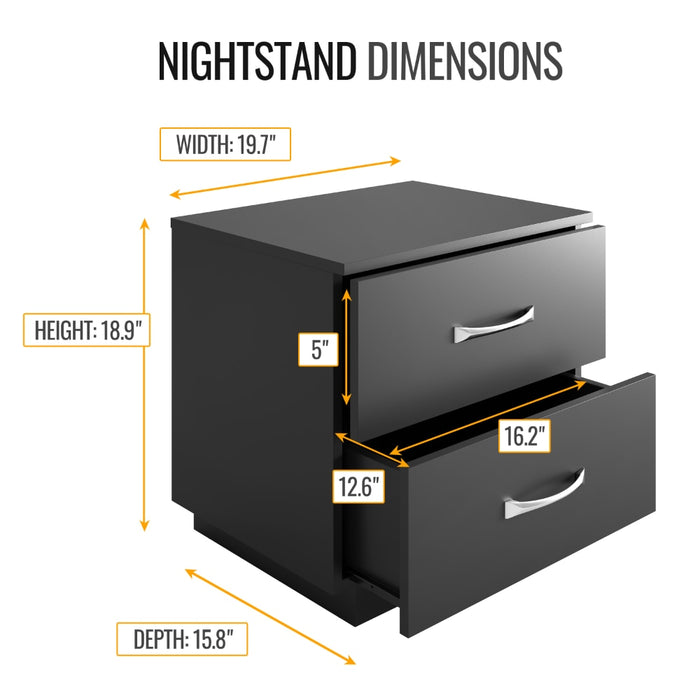 Niklas - Black Nightstand Black Furniture Nightstand Small Bedside Table  BO-HA   