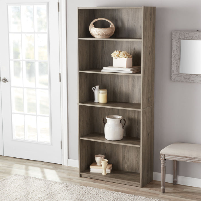 Njord - 5-Shelf Book Shelf Living Room Shelves Wood Shelves  BO-HA Rusticoak  