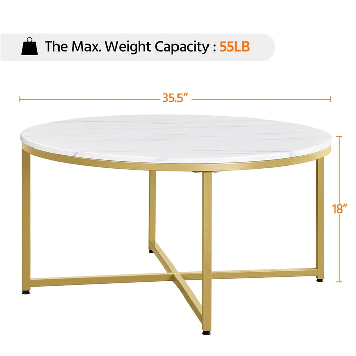 Sivert - Modern Oval Coffee Table Faux Marble  BO-HA   