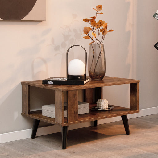 Lovisa - Wood Coffee Table with Storage Square Coffee Table with Storage  BO-HA   