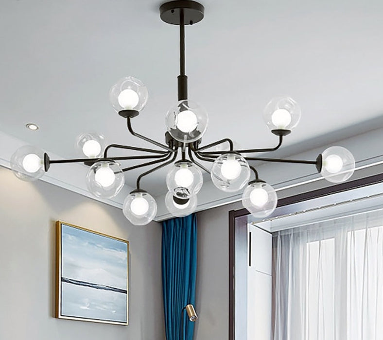 Dagfinn Nordic Black Ceiling Chandeliers Glass Light  BO-HA   