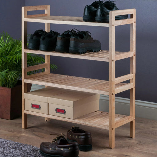 Helge - Wood Stackable Shoe Rack Shoe Cabinet Entryway Shoe Storage Cabinet  BO-HA Default Title  