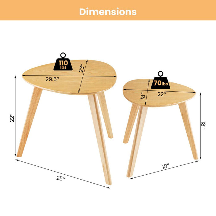 Gorm - Small Round Coffee Table Set of 2 Oval Coffee Table  BO-HA   